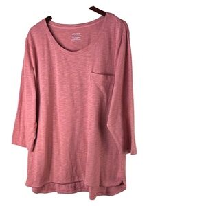 New Chicos Ultimate Tee Top Tunic Shirt Sz 4 (2X XXL 20 22) Dusty Rose Pink